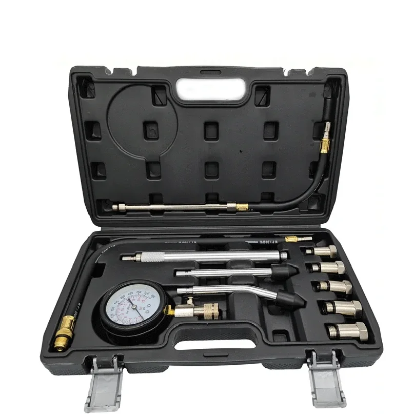 Kit de testeur de compression de moteur à essence 11 pièces, manomètre multifonctionnel pour cylindres, outil de mesure de pression des petits moteurs