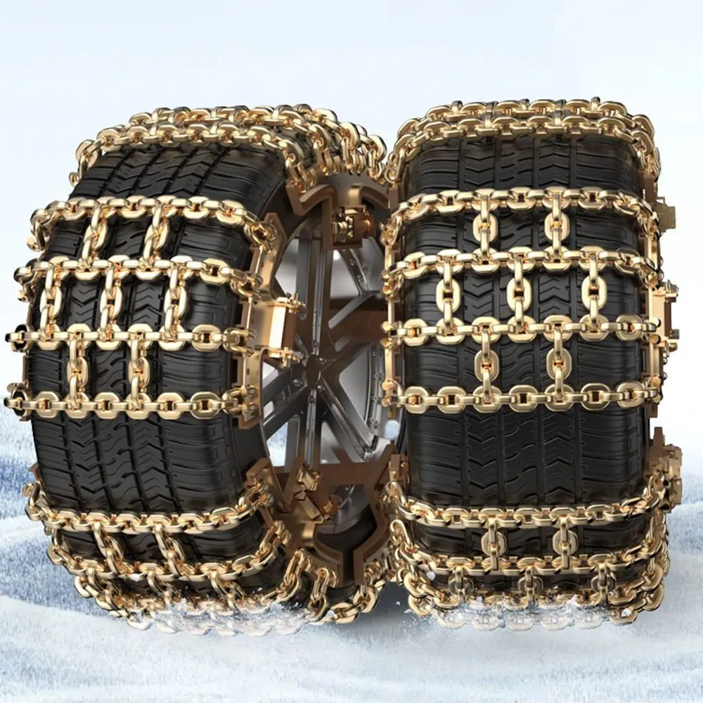 2Pcs Non-slip Car Tire Snow Chains Driving Safety Thickened Metal Tyre Chains Snow Mud Sand Winter Tyre Car Snow Tires Accessory