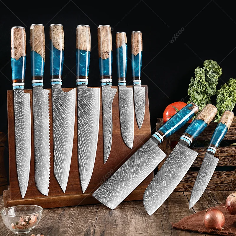 

67-layer Damascus Steel Chef Knife Stainless Steel Kitchen Knives Sharp Meat Cutting Slicing Knife Bread Knife Santoku Knives