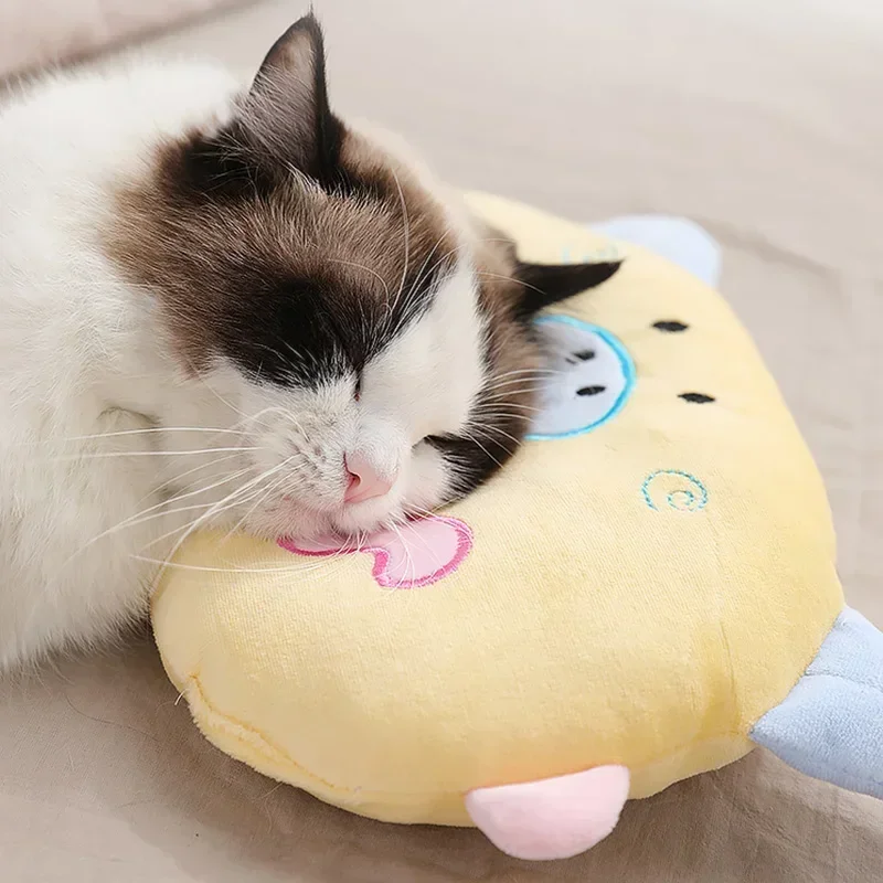 Cute Cat Pillow Animal Shape Plush Pet Pillows for Small Medium Dogs Mini Furry Kitten Sleeping Mat Pet Supplies Dog Accessories