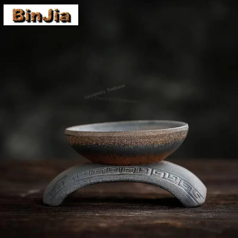 Japanese Rough Pottery Arch Bridge Tea Separator Infusor Retro Strainer Maker Filter Holder Chinese Set Decoration Accessories