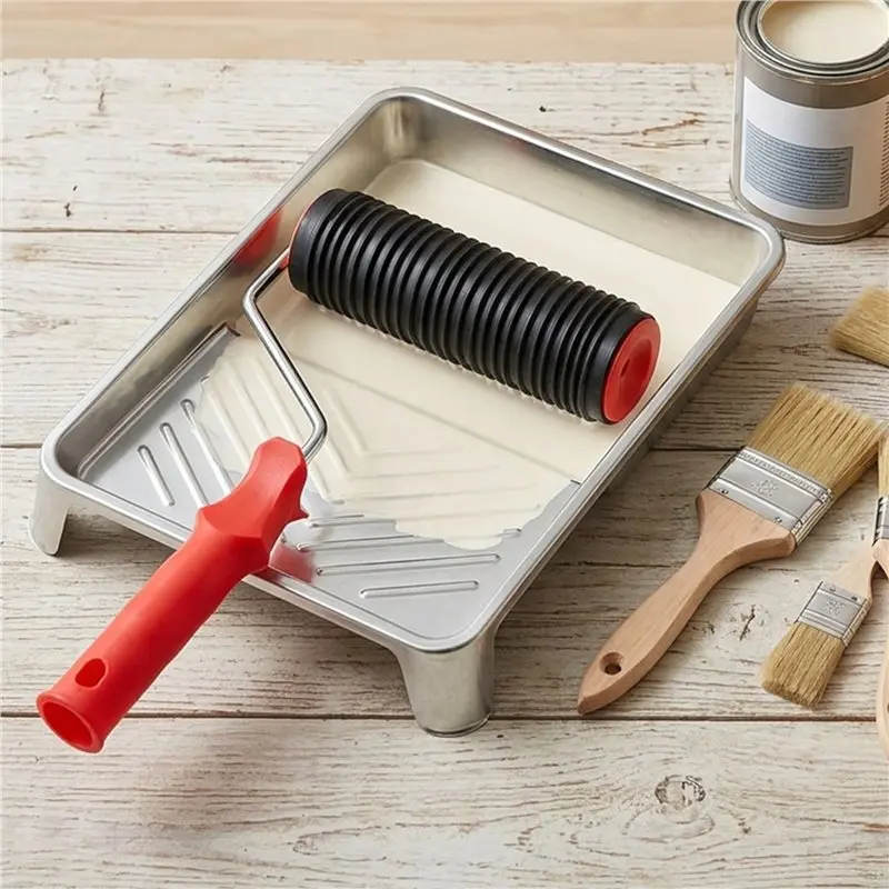 DTEN-Decorative Paint Roller Patterned Painting Tool For Wall Rubber Protection Stamp Polyurethane Textured Paint Wheel