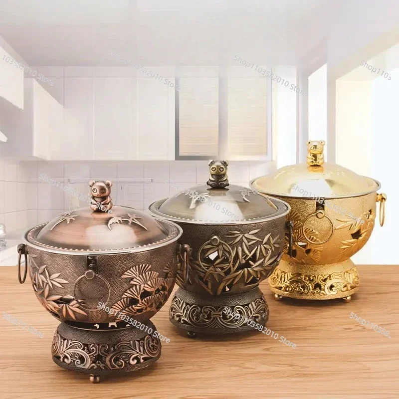 Single Alcohol Stove Small Hot Pot, One Person One Pot Household Alcohol Stove, Thickened for Hotel Self-Service Shabu