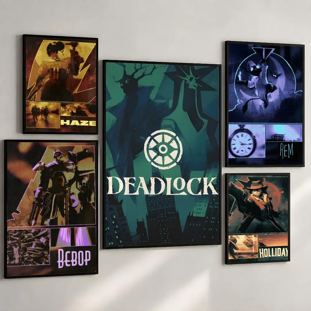 Game Deadlock Valve MOBA Ranked Poster PP Wall Art Print Removable Water-Resistant Home Decor for Bedroom Apartment Gift