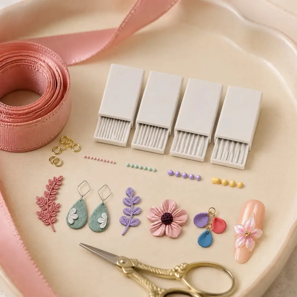 Polymer Clay Ball Mold Clay Rolling Tool for Jewelry 4pcs 3d Print Clay Gel Ball Maker Tools Nail Art Bead Rollers for Gel