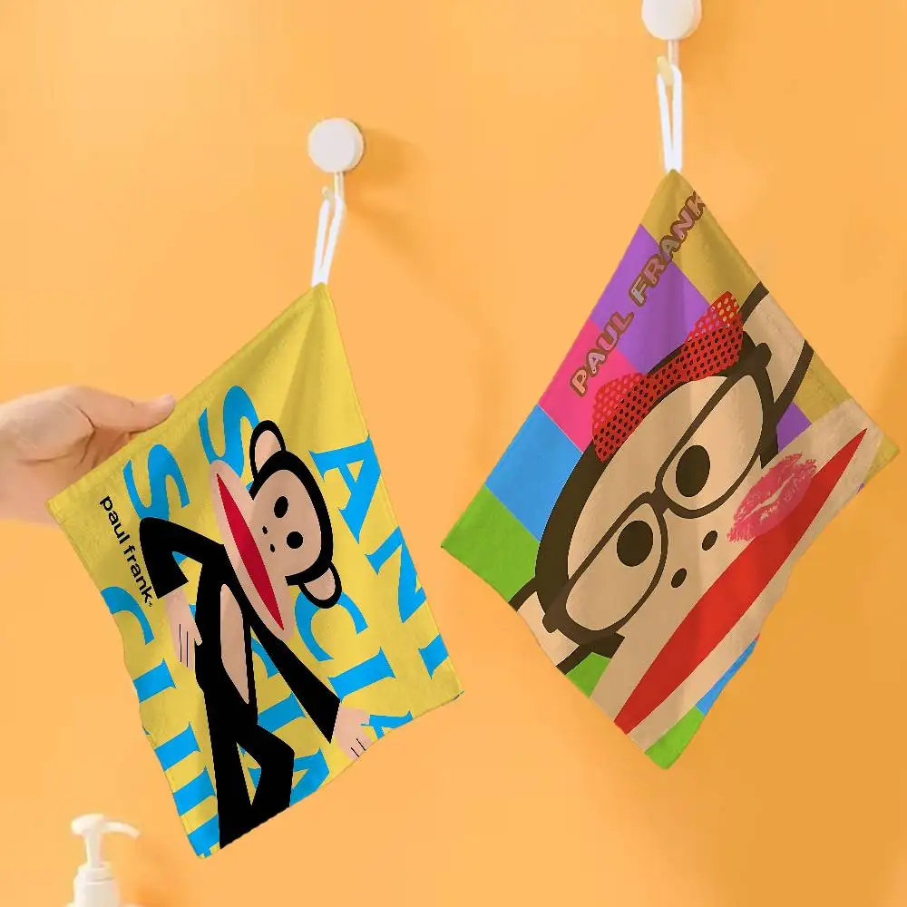 P-Paul Fashion F-Frank Polyester Cotton Hanging Hand Towel, Super Absorbent Hand Wiping Towel for Daily Household Use