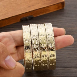 【Four Styles】65MM/70MM Dubai Wedding Bangles For Women Ethiopian Jewelry Bangles Bracelets Women Birthday Jewelry Gifts #085