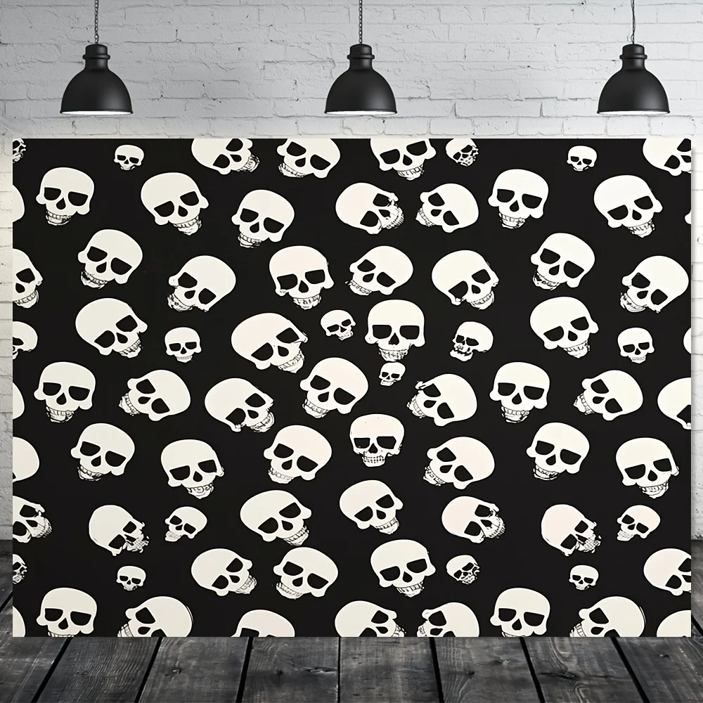 VIKAMA Dark Skeleton Array Tapestry Clutter Phobia Aesthetic Escape Room Set Gothic Bedroom Halloween Theme Decor