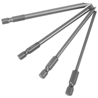 ABJA 16Pcs Long Magnetic Screwdriver Bits Set Slotted+Cross+Hex+Torx Drill Bit Set 1/4 Inch Hex Shank 100mm Length