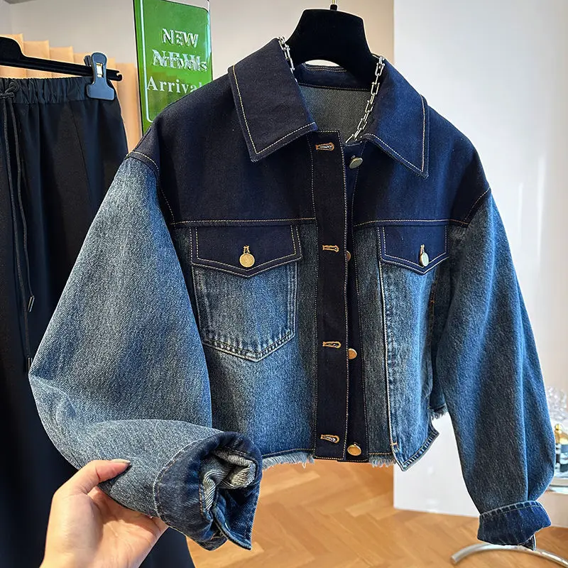 Jaqueta Jeans Jacket Chaquetas Para Mujer Y2k Autumn Top Vintage Denim Coat Women Streetwear Patchwork Shirts