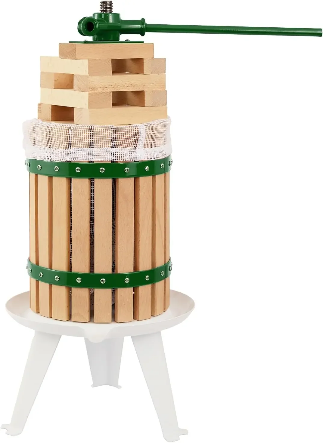 

Fruit Wine Press 4 75 Gallon Apple Grape Berries Crusher Manual Juicer 18L Solid Wood Basket with 8 Blocks Heavy Duty Cider
