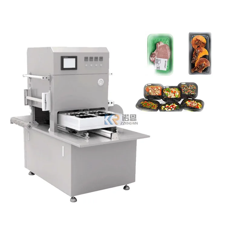 Automatic Plastic Meal Food Salad Tray Sealer Plastic Box Tray Sealing Machine Vacuum Bowl Vacuum Map Tray Packing Machine