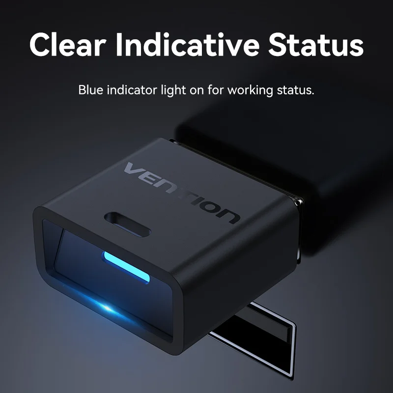 Chính Hãng Vention USB Bluetooth 5.0 Dongle Adapter Cho Airpods Tính PS4 Máy In Loa Chuột Nhạc Thu Phát Aptx USB Bluetooth