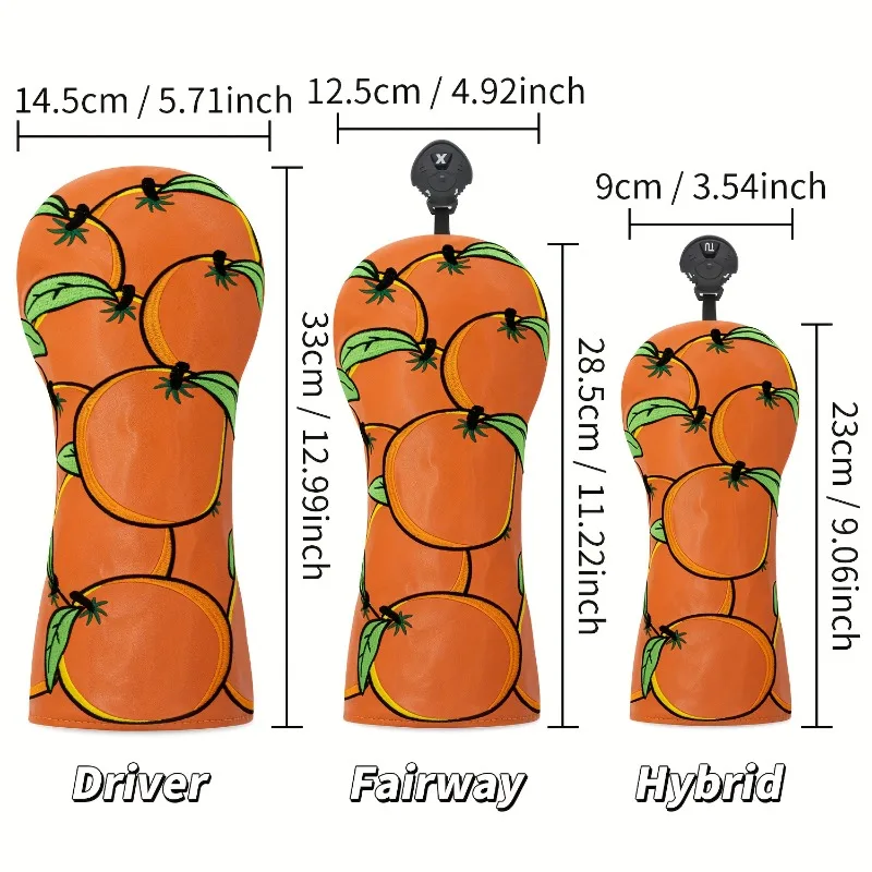 Vibrant Orange Golf Club Head Cover - Durable Synthetic Material, Golf Accessories, Provides Best Protection image 6