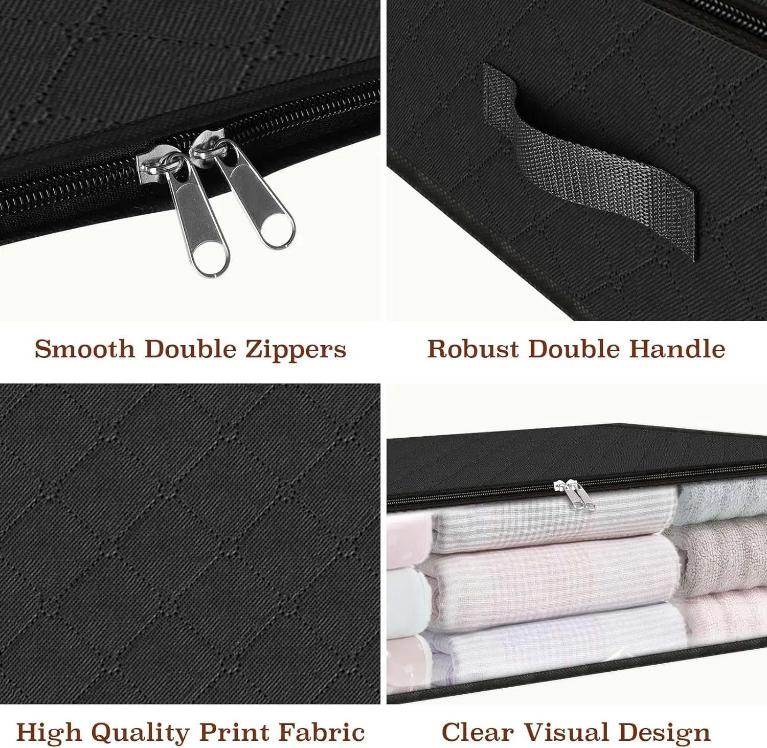 Underbed Clothes Storage Bag Foldable Nonwoven Storage Bag Blanket Packing Bag Dustproof and Moisture Resistant Storage Bag