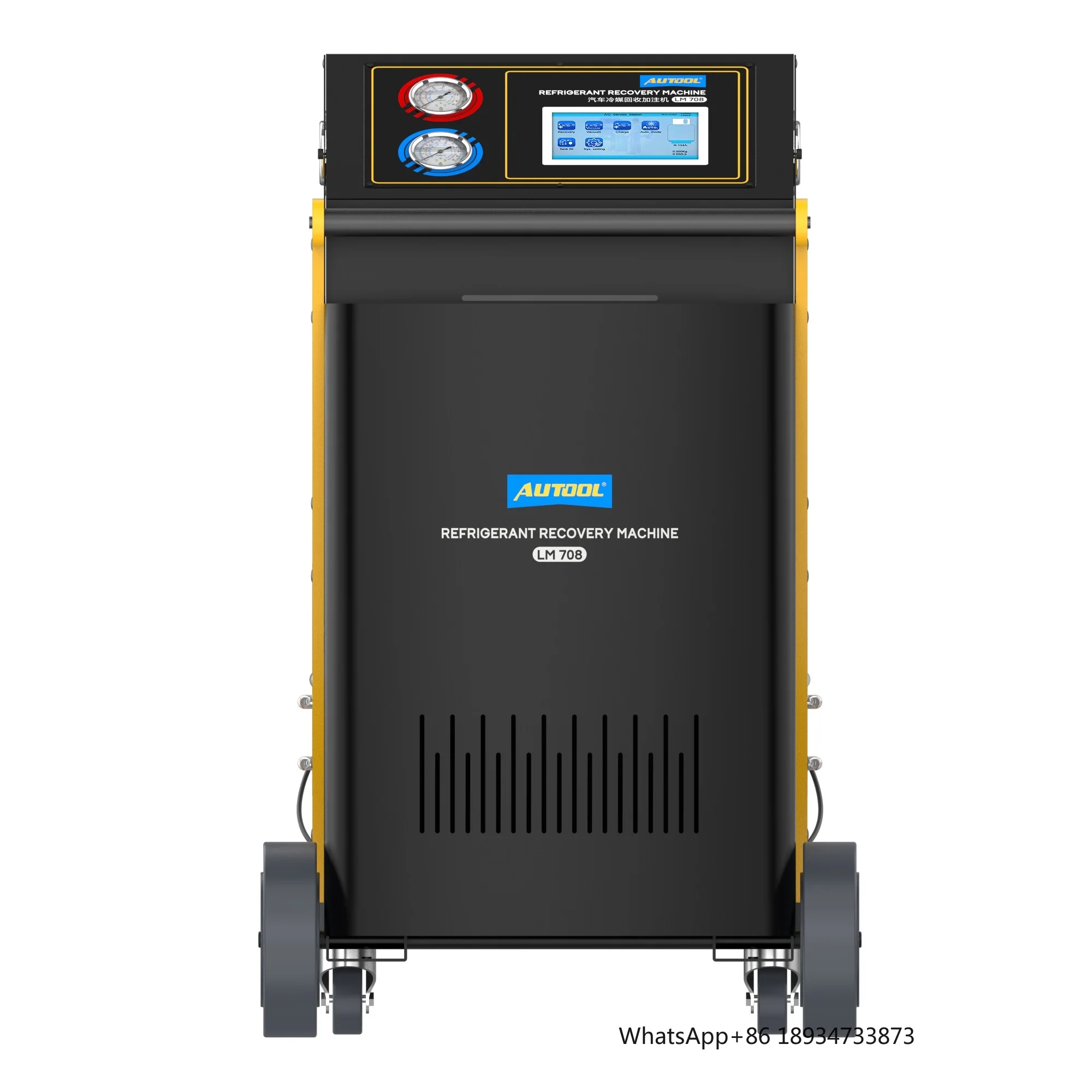 LM708 Riempitrice automatica per il recupero automatico del refrigerante CA R1234a e R-1234yf Refrigerante a doppio uso Doppio cilindro