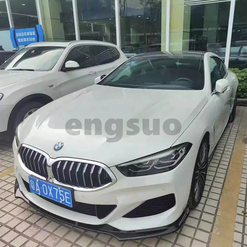 

For BMW 8 Series G14 G15 G16 2018-2021 840i Front Bumper Spoiler Lip Gloss Black Car Lower Body Kit Guard Plate Splitter Blade