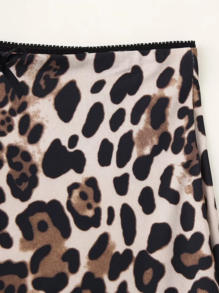 YERMORA falda de medio cuerpo informal con estampado de leopardo y cintura alta elástica para mujer moda tendencia suelta Primavera Verano 2025 nuevo A474