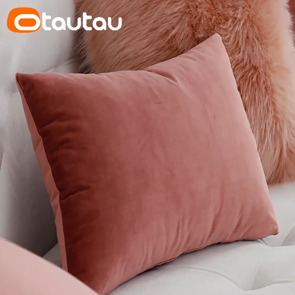 OTAUTAU Soft Milk Velvet Cushion Cover Without Insert Sofa Bed Chair Throw Pillowcase 30x50/40x40//45x45/50x50/60x60cm KD026