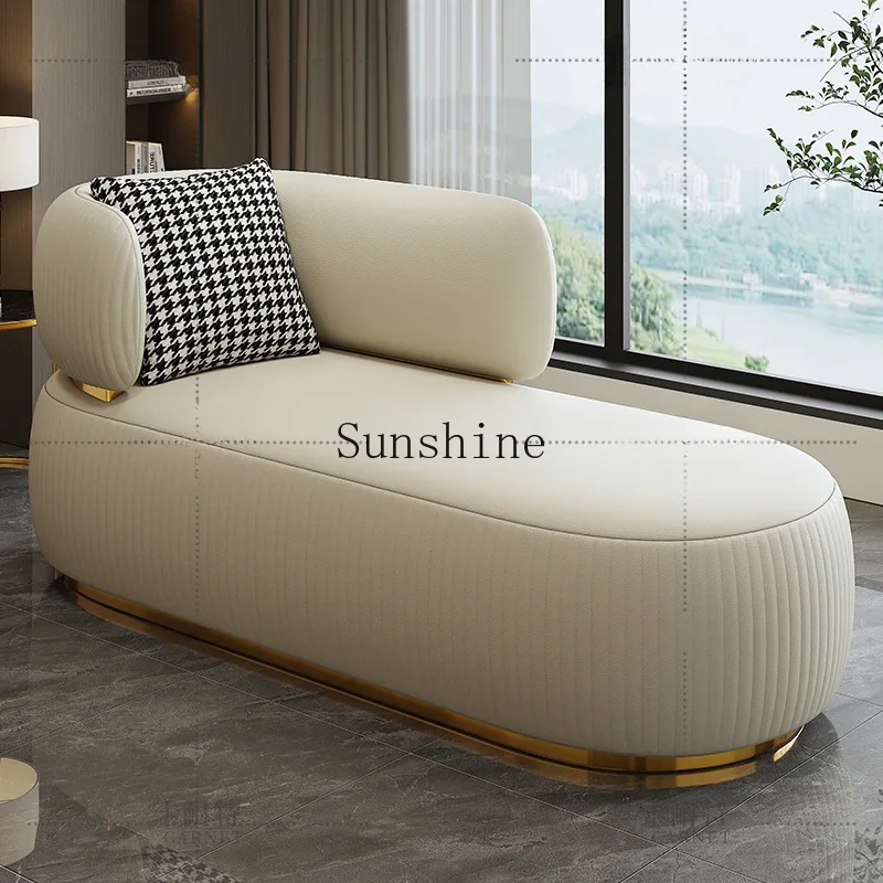 

Light luxury simple princess leather recliner living room bedroom balcony beauty couch sofa