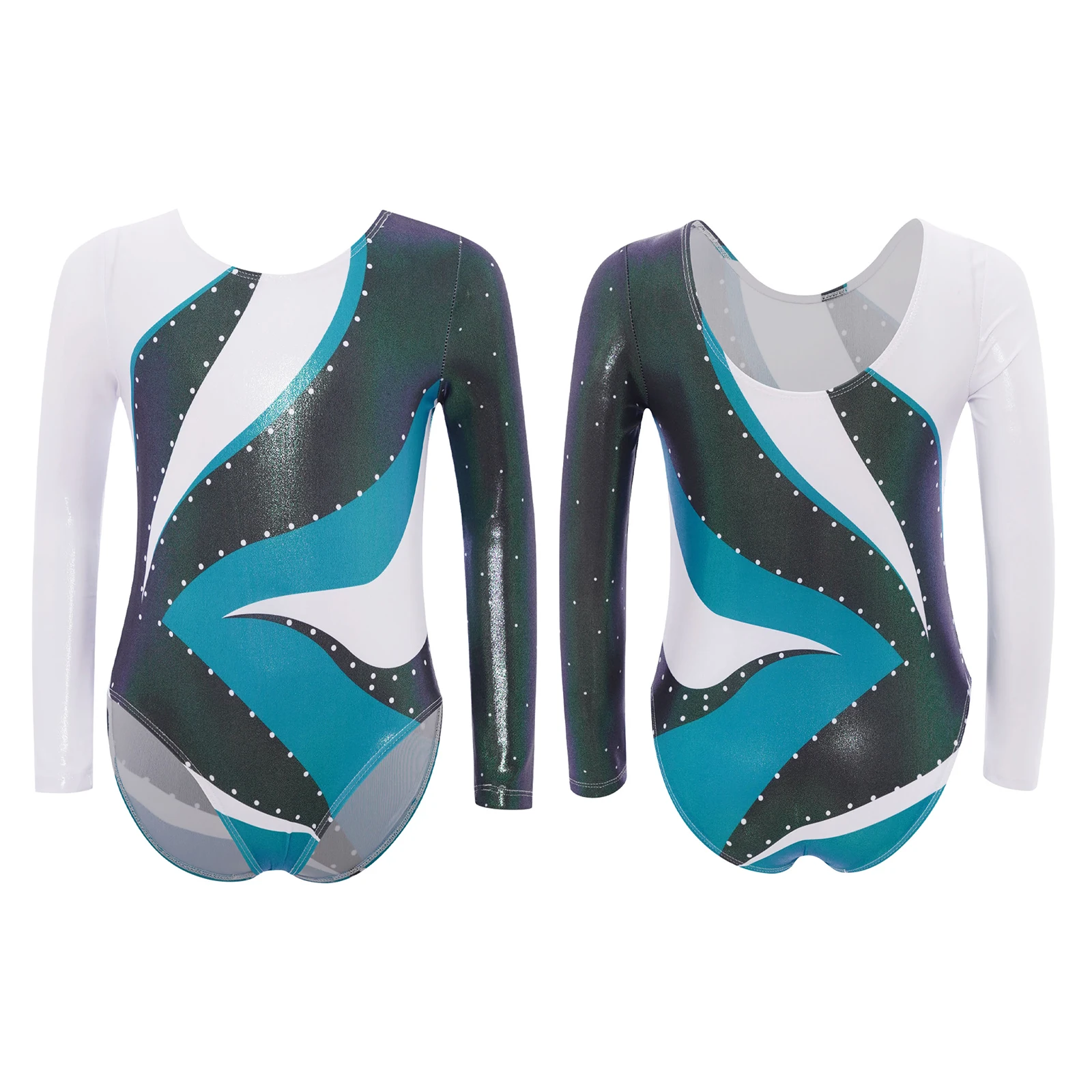 Leotardo de gimnasia para niña, mono de baile de Ballet de manga larga para clase de baile, patinaje artístico, trajes de espectáculo escénico