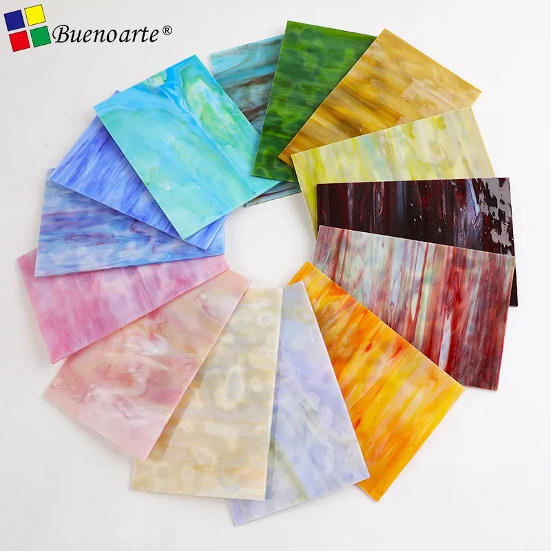 Spotted Colored Mica Glass Pieces, Mosaic Inlaid Murals, Tiffany Lamp Fragments, Handmade Church DIY Materials