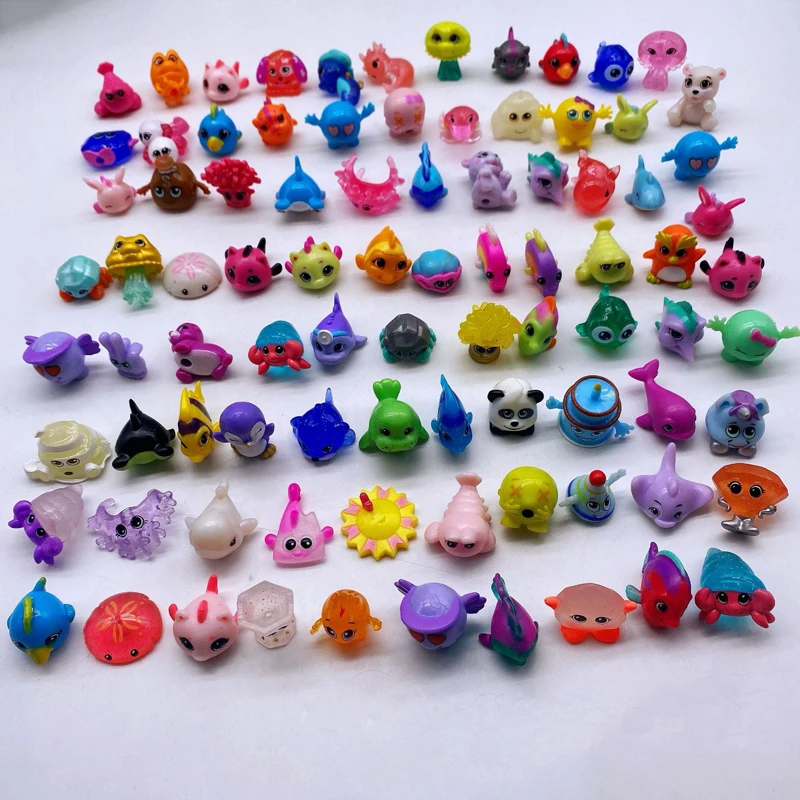 12-100 Piezas de Figuras Originales de Splashlings, Colección Completa de Animales Marinos y Peces, Figuras de Dibujos Animados, Edición Limitada, Regalo para Niñas
