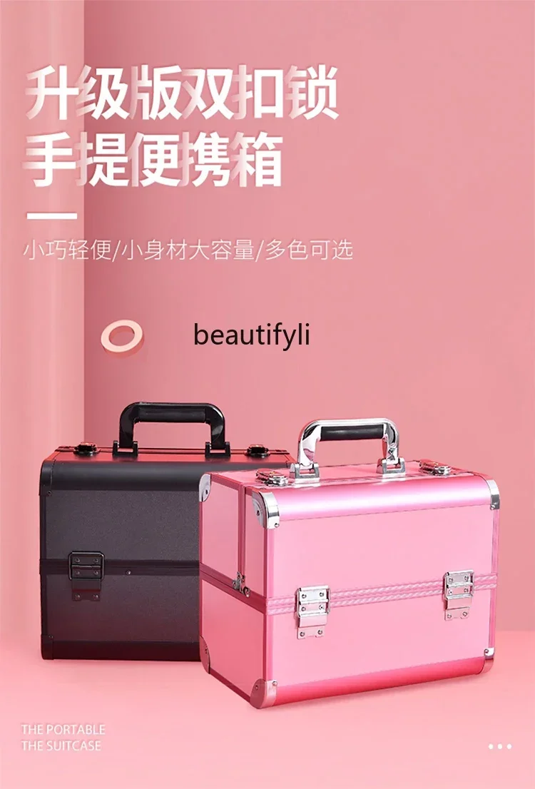 

zxqTattoo Embroidery Toolbox Large Capacity Cosmetic Case Eyelash Beauty Nail Art Suitcase