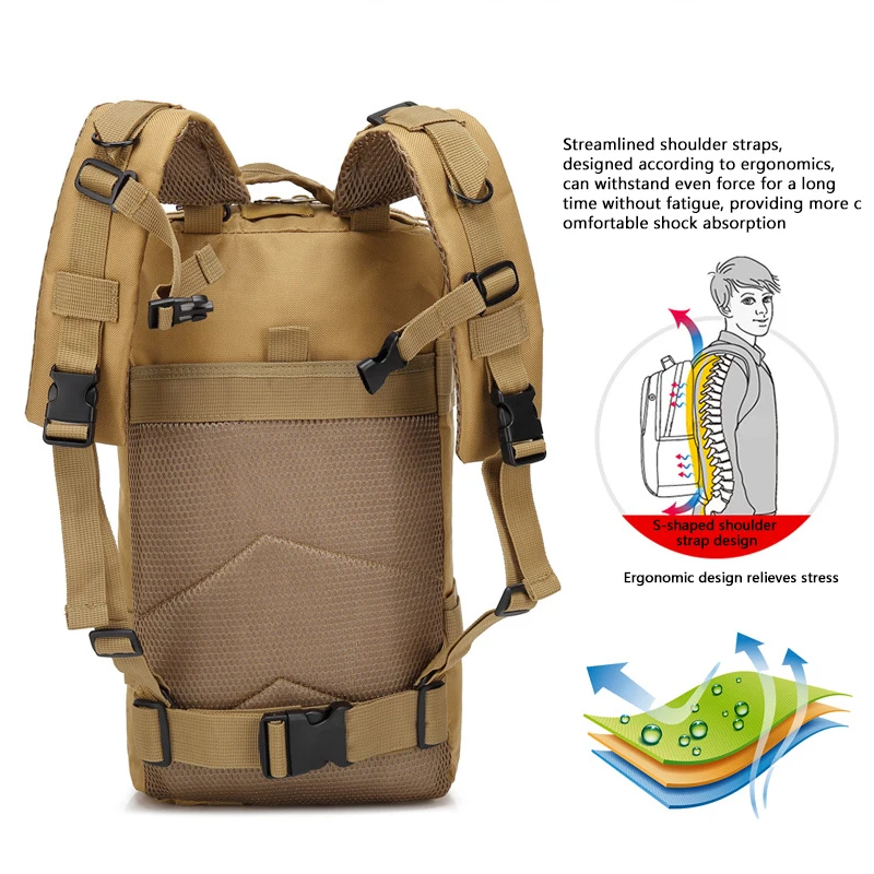 3P Outdoor Hiking Camping Fishing Backpack 20L-25L 1000D Nylon Backpack Hunting Molle Bag Equipment
