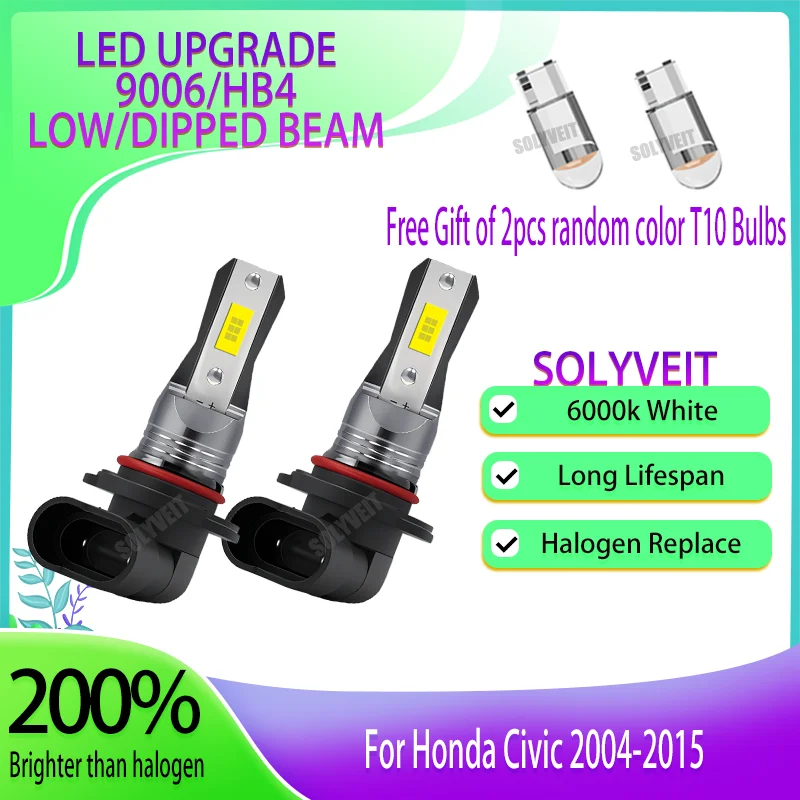 

LED HB4 Dippped Beam Halogen Replacement You Need For Honda Civic 2004 2005 2006 2007 2008 2009 2010 2011 2012 2013 2014 2015