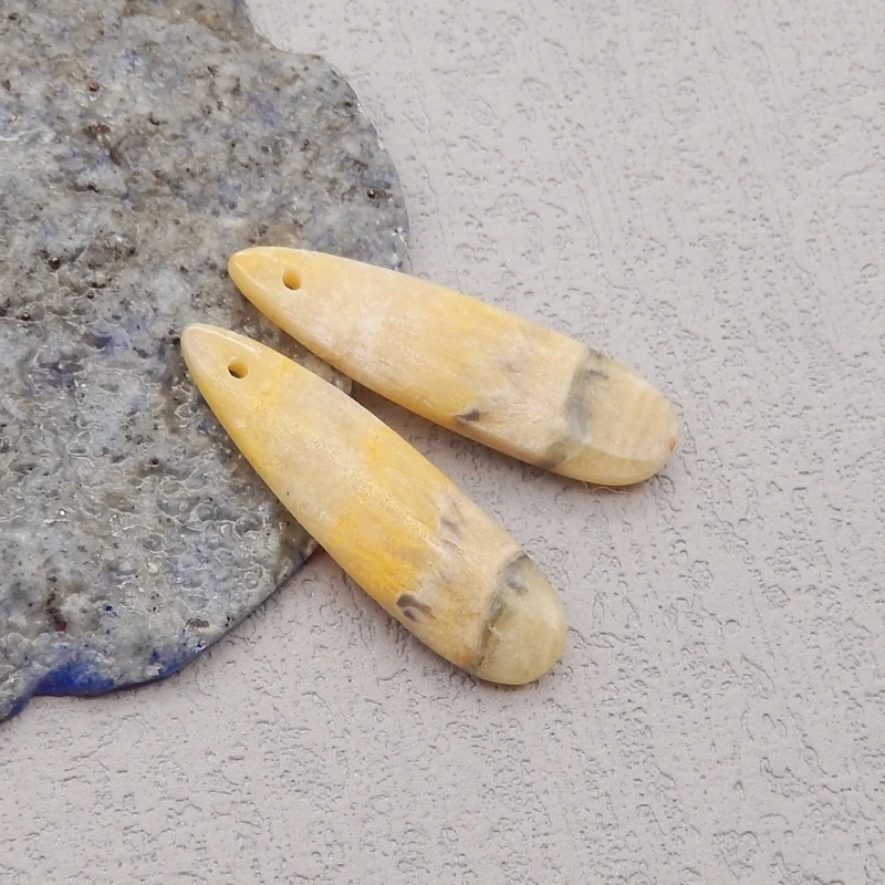 Natural Bumble Bee Stone Earring Bead For Women,Semiprecious Stone,Earrings Accessories For Fine Jewelry Making,30x9x4mm,3g