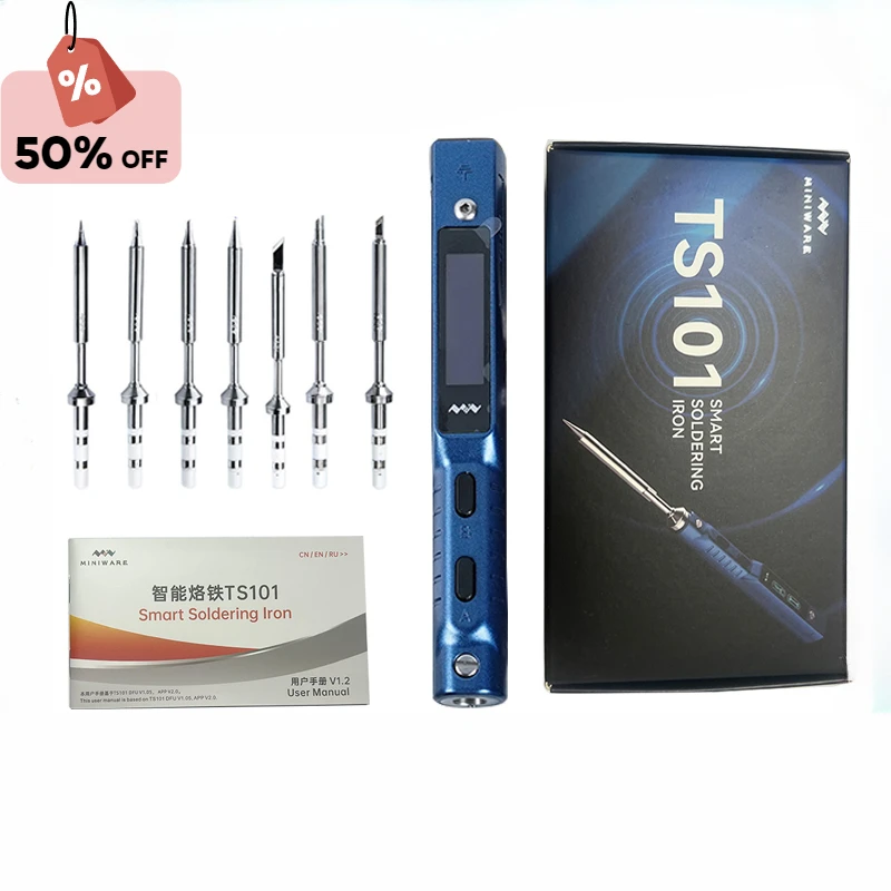 MINIWARE TS101 Internal Heating Electric Soldering Iron Kit with Digital Display, High Power Welding Pen, and Portable Design