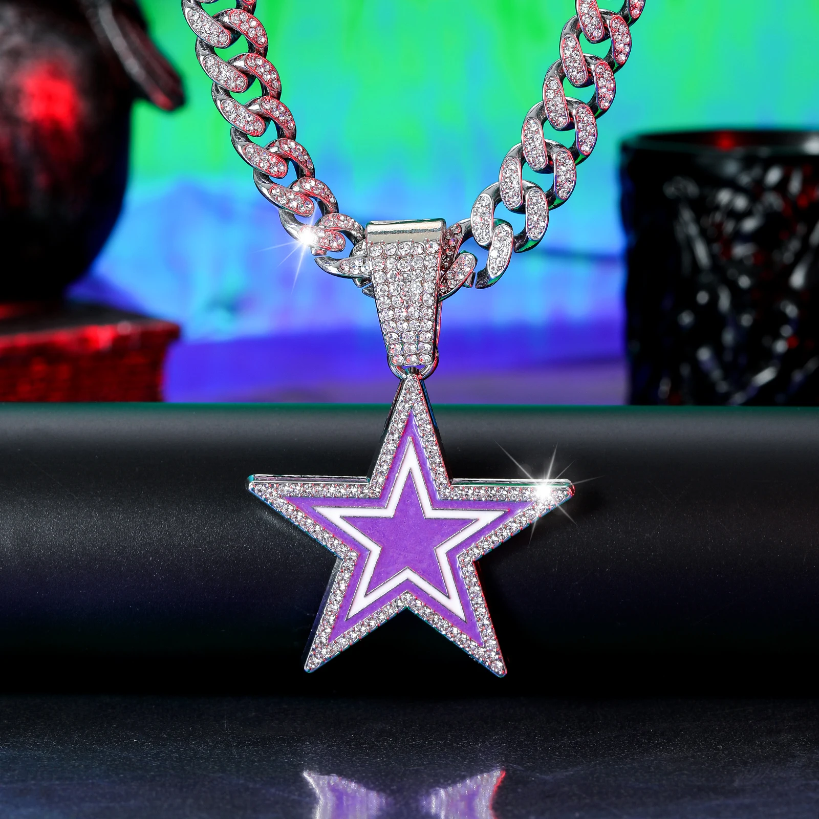 Dallas Pentagram Pendant Necklace With 20-inch Chain - Hip Hop Fashion Jewelry