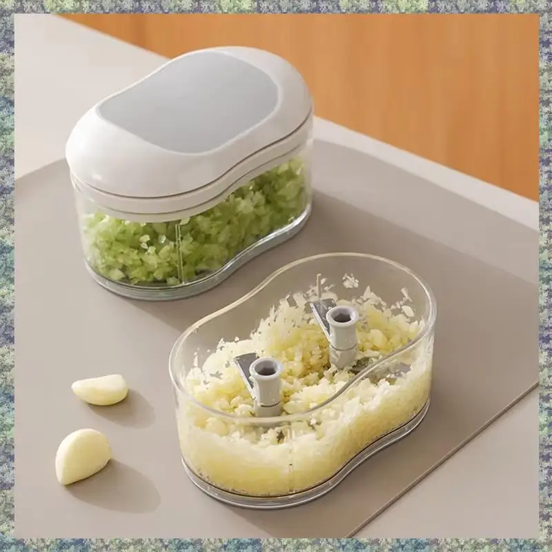 WON Manual Garlic Cutter - Hand-Pushed Meat Grinder For Kitchen, Efficient Ginger And Garlic Crusher, Mud Cutter Tool