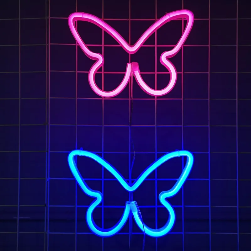 Butterfly LED Neon Light Luminous Christmas Decoration Neon Lamp For Home Living Room Party Wall Decor Festival Adult Kid Gift