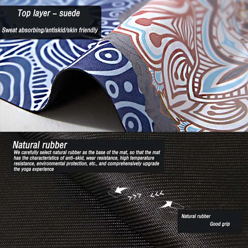 1.5mm Natural Rubber Ultra-thin Non Slip Foldable Portable Travel Yoga Mat