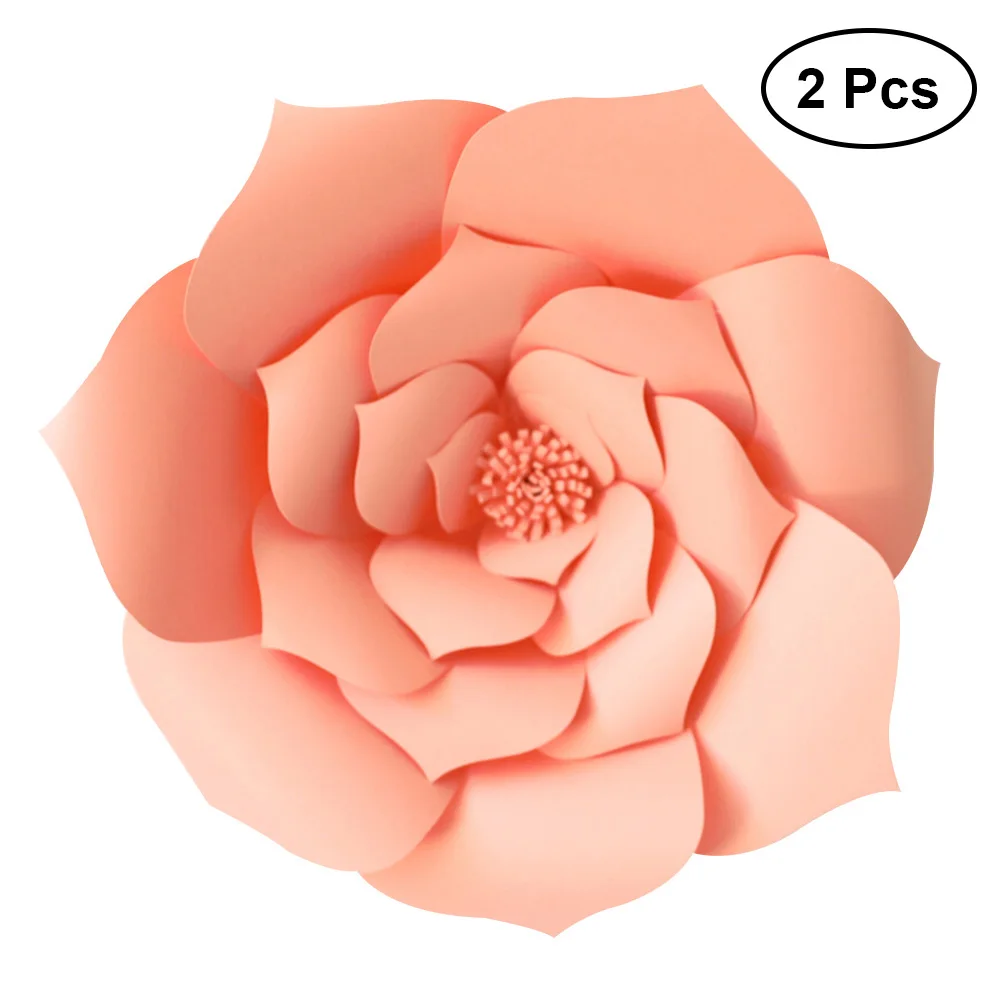 

2Pcs Artificial Paper Flowers for Wedding Decor Pastel Pink Bouquet Bridal Shower Anniversary Party EcoFriendly Reusable
