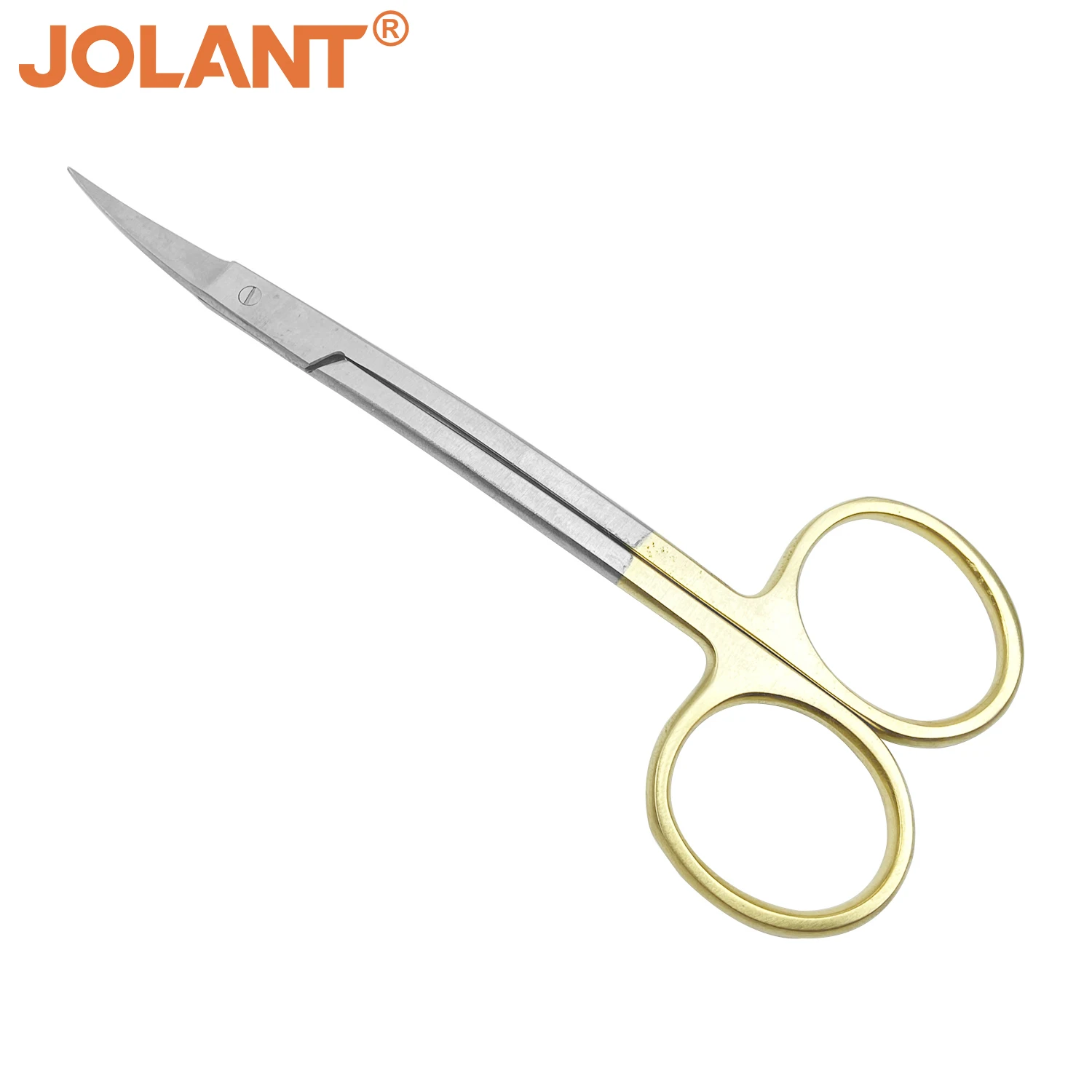 

JOLANT Dental Surgical Double Curved S Scissors Gold Plated Handle Stainless Steel Dentistry Tools for Clinic Lab Instrument