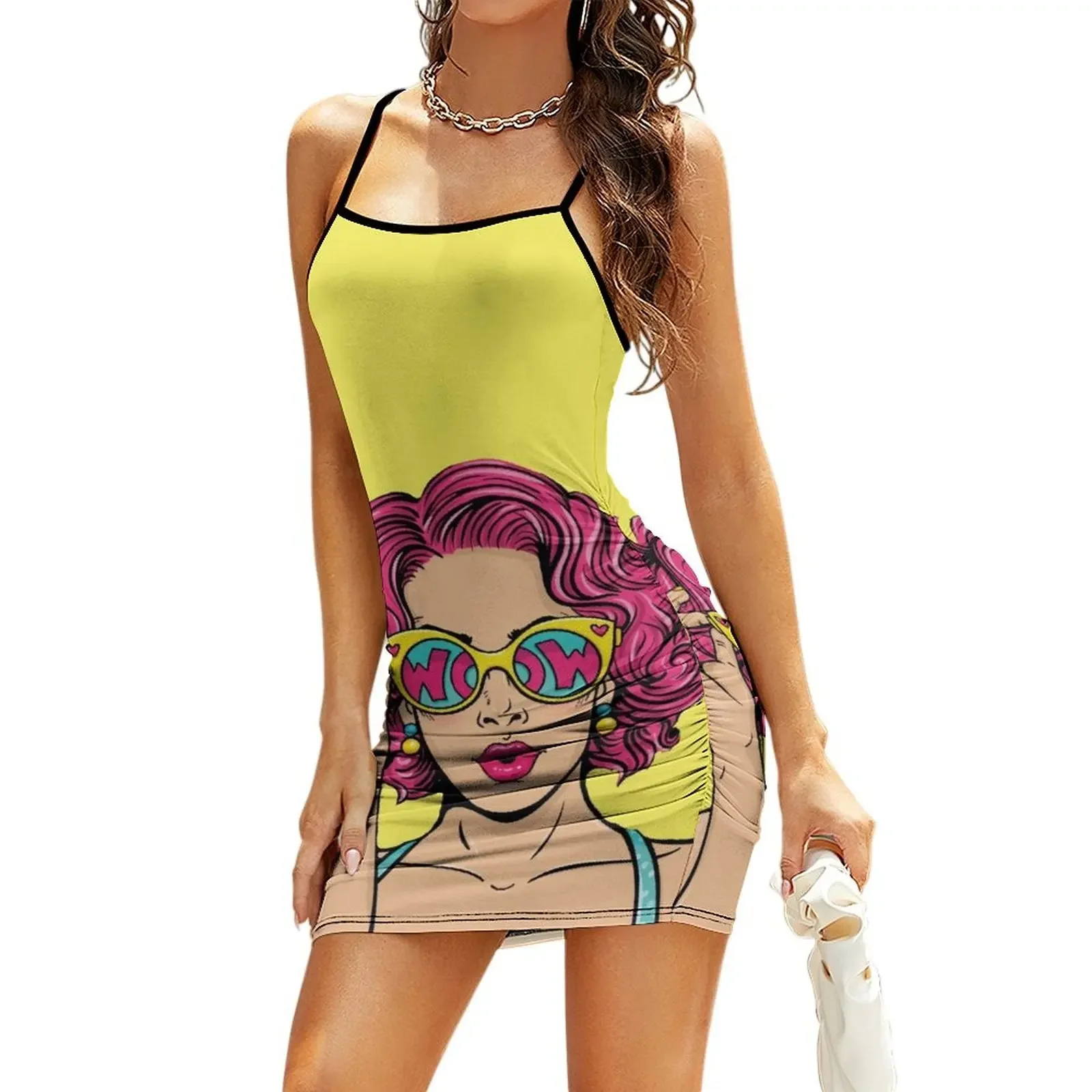 

Fashionista Pop Art Style Sling Dress bandage dress Aesthetic clothing women party dresses Dress