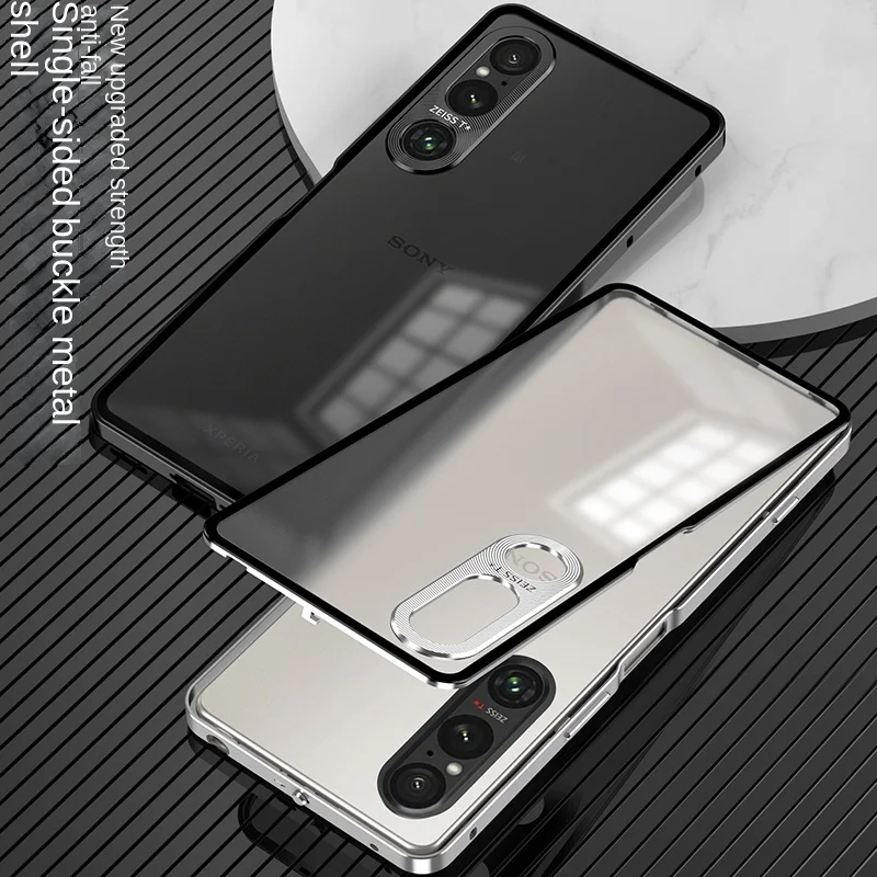 Premium Acrylic+Metal border Detachable Spring buckle Back Cover For Sony Xperia 1 IV Shockproof Phone Case For Sony Xperia 1 V