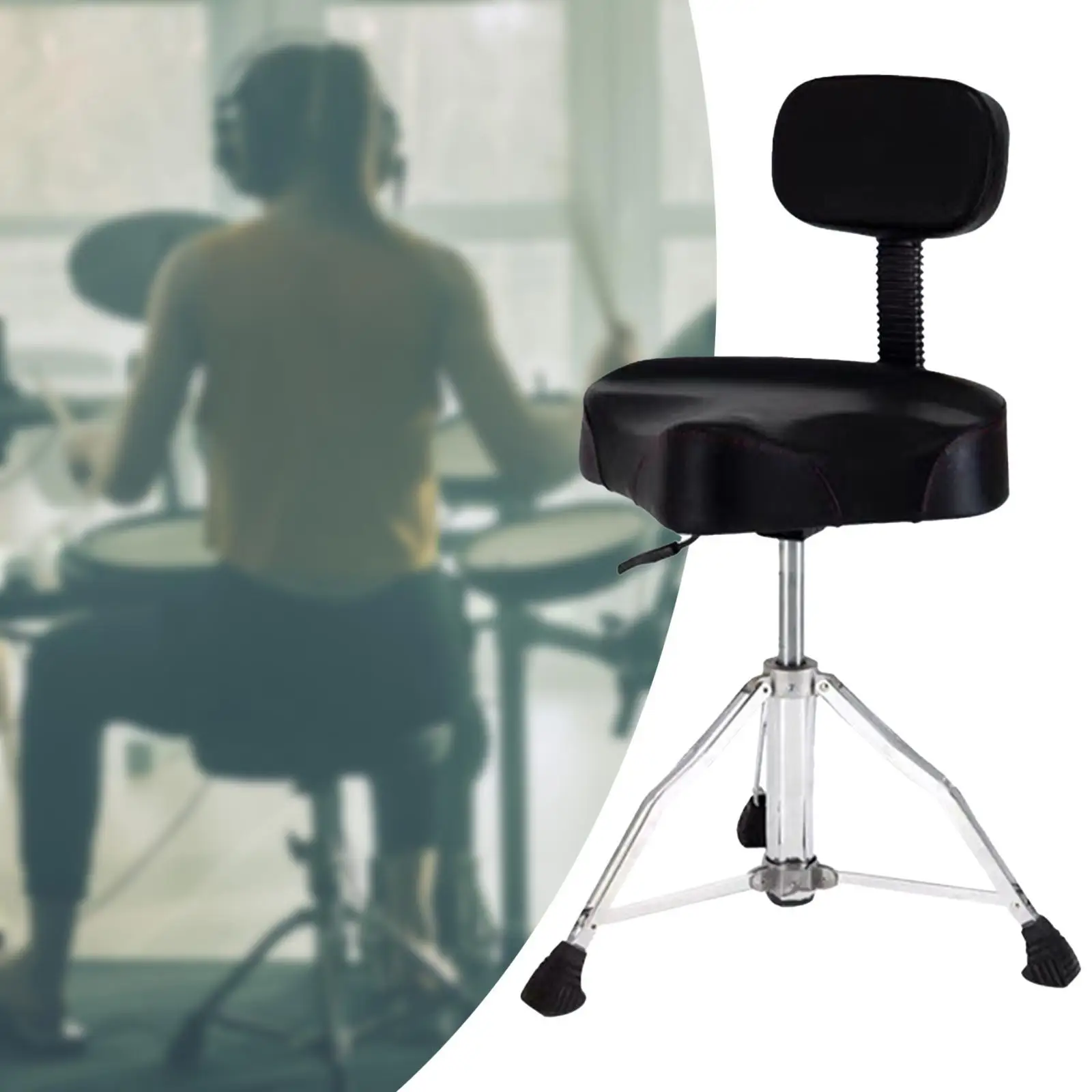 

Drum Throne with Backrest, Hydraulic Drum Stool, Heavy Duty Comfortable Adjustable Height, Drum Chair Saddle Stool ,