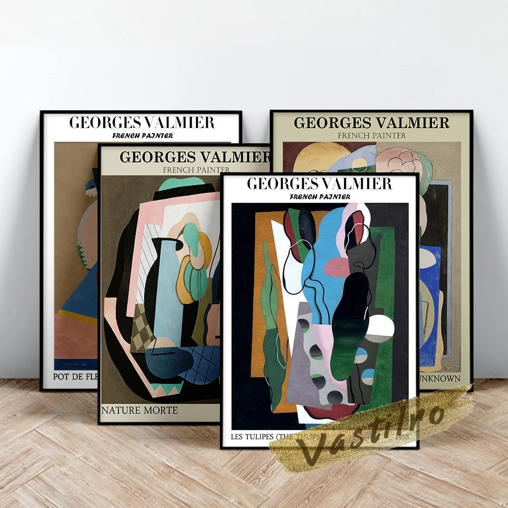 Georges Valmier Exhibition Museum Vintage Art Print Poster Abstract Antique Canvas Painting Bedroom Wall Stickers Home Decor