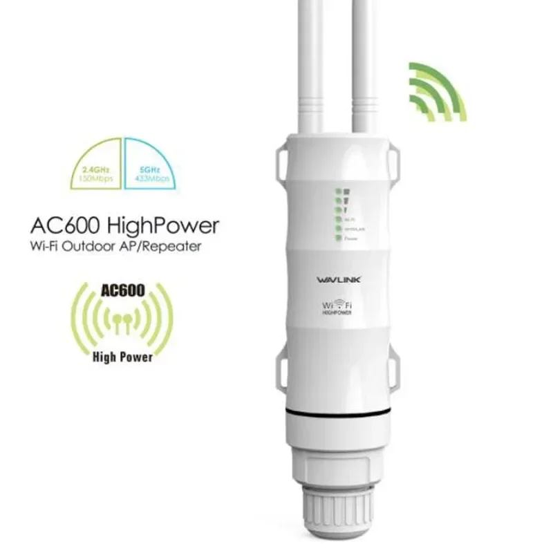 WAVLINK AC600 Wireless WIFI Repeater High Power Outdoor WIFI Router/Access Point/CPE Dual Dand 2.4G/5Ghz 12dBi Antenna POE