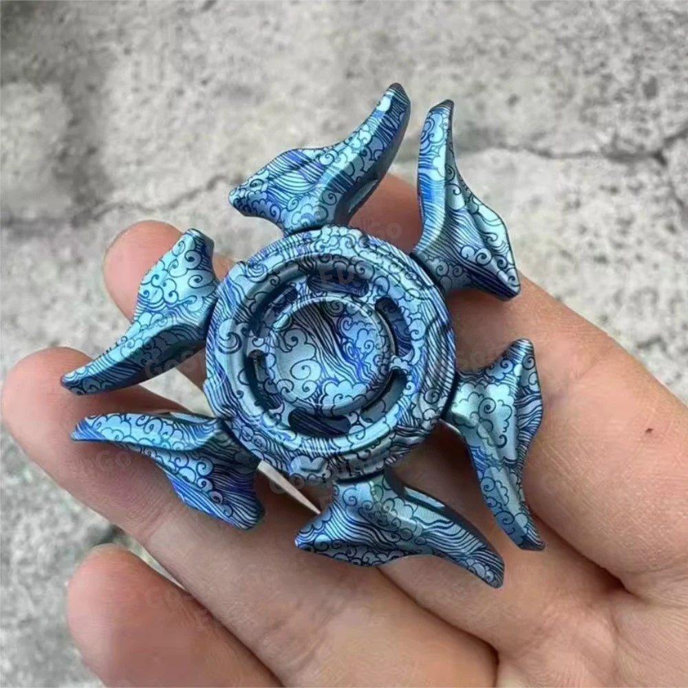 YIJIE EDC Medusa 2.0 ثلاثة شفرات تململ سبينر مكافحة الإجهاد اللعب لعبة جديدة التعامل مع يشعر المعادن تململ لعبة الدوران #6