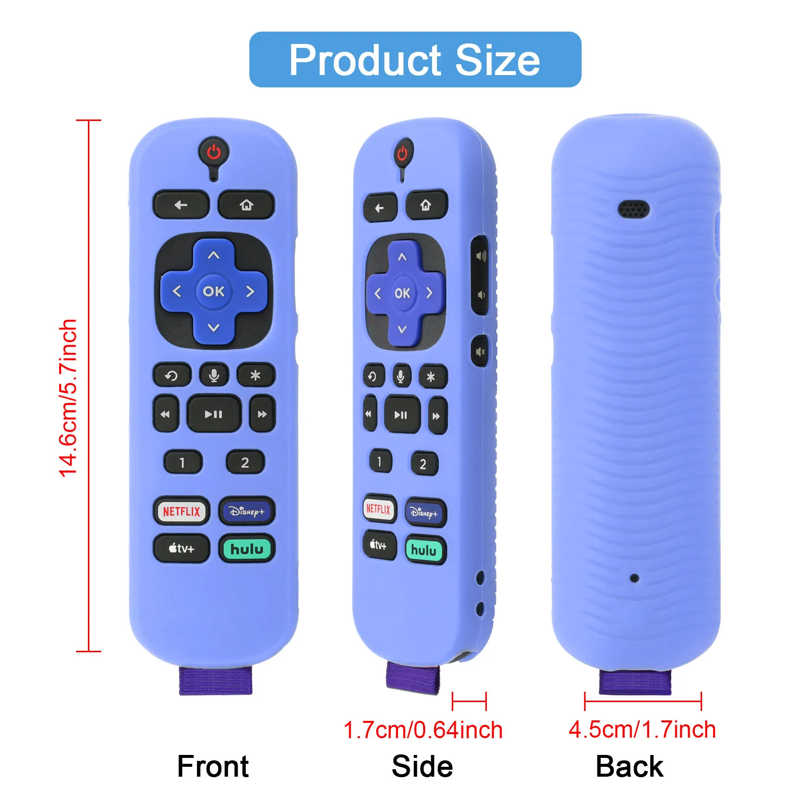 Protective Sheath Case Silicone Shockproof Cover Fit for 2021 TCL for Roku TV Voice Pro Remote Controller Anti-Lost Fluorescence