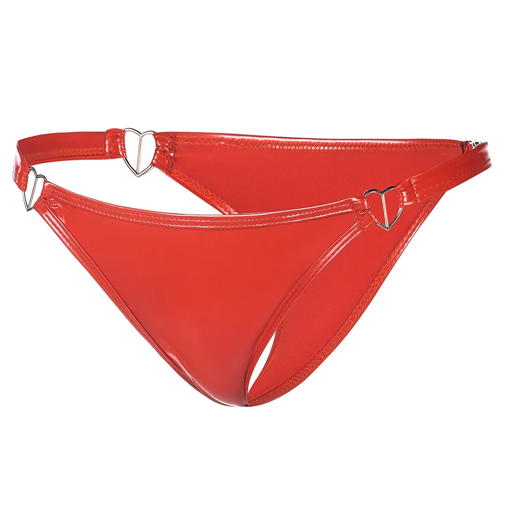 Low Waist PVC Booty Shorts Club Party Rave Night Women Low Waist Shorts Outfit Patent Finish Elastic Waistband