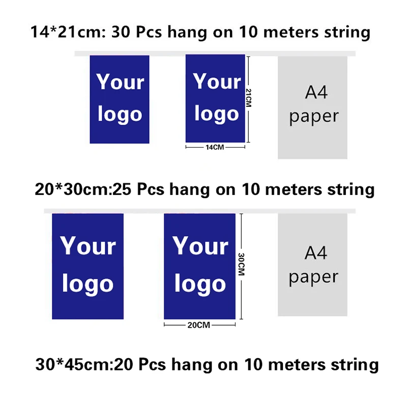 xvggdg  Customized  10 Meters Fabric Pennant Chain Bunting Birthday Party Decoration Banner Wedding Decorative Garland Flag Line - Image 3