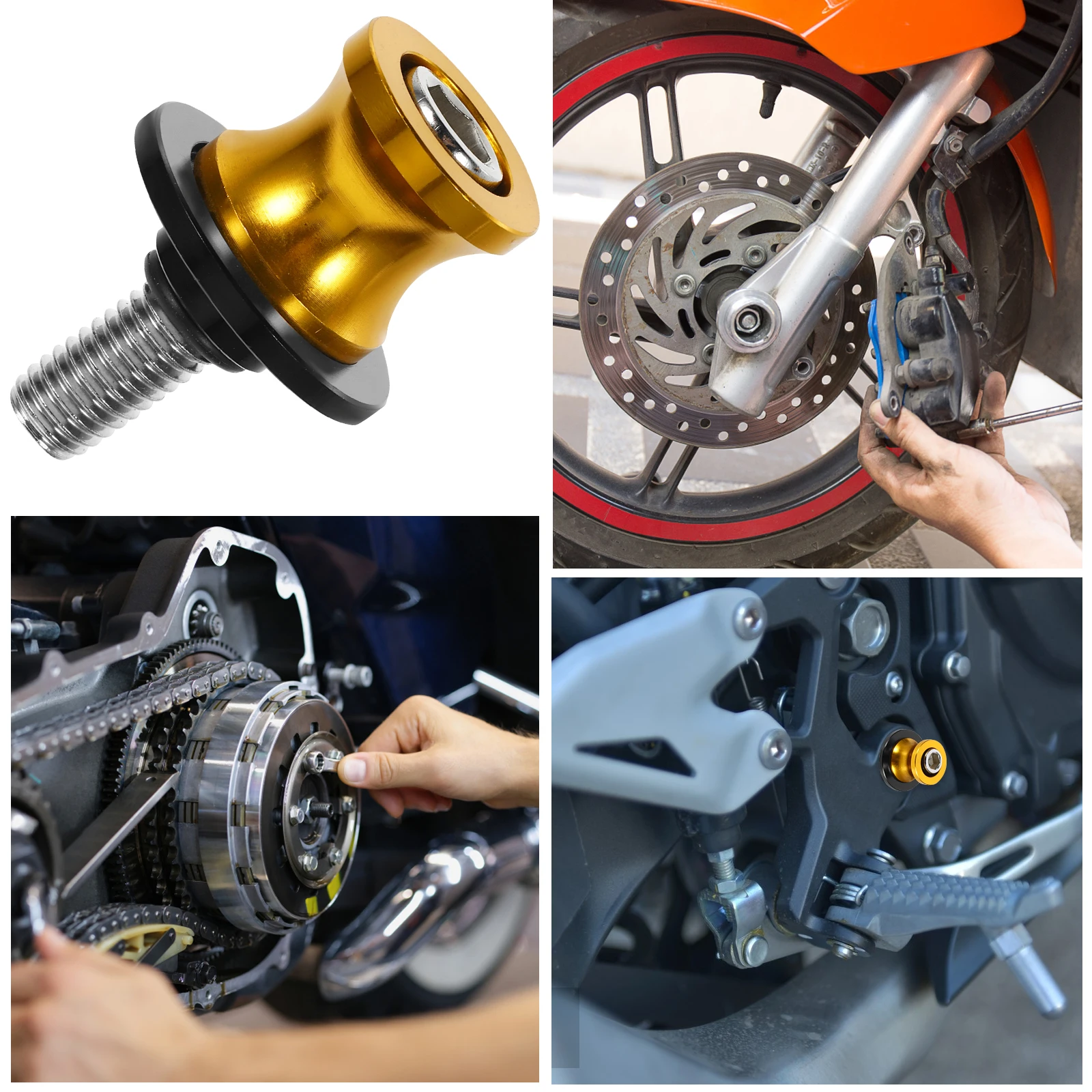

10mm Motorcycle Swing Arm Spool Slider Screws Iron Frame Slider Durable Protector Rear Start Enhancement Vibrant Color Easy