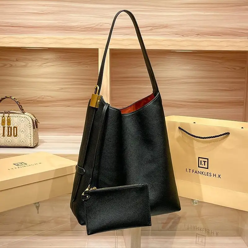 

Women's Fall Winter Large Capacity Bucket Tote Bag, Top Handle Shoulder Crossbody Purse, Casual Handbag for Work Travel Shopping