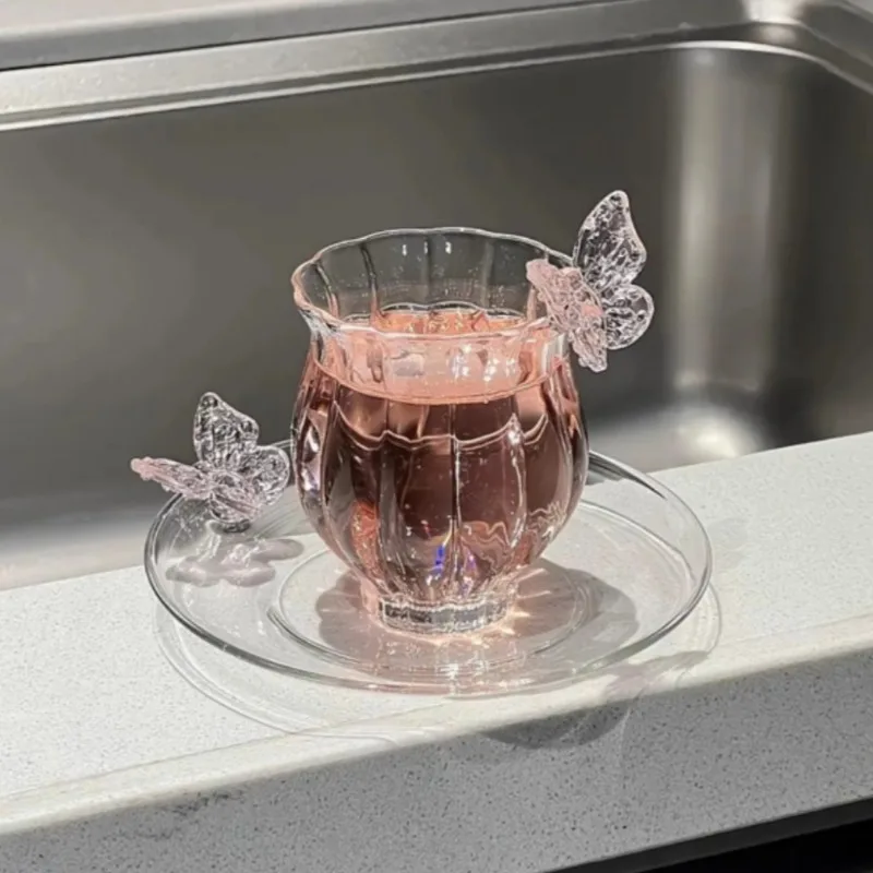 Butterfly Glass Narcissus God Cup Series Handmade Narcissus Butterfly Cup Home Coffee Tea Cup Mugs Coffee Cups